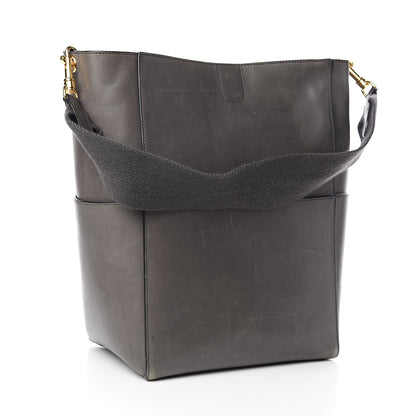 Celine Smooth Calfskin Sangle Bucket Bag Grey 3 of 12