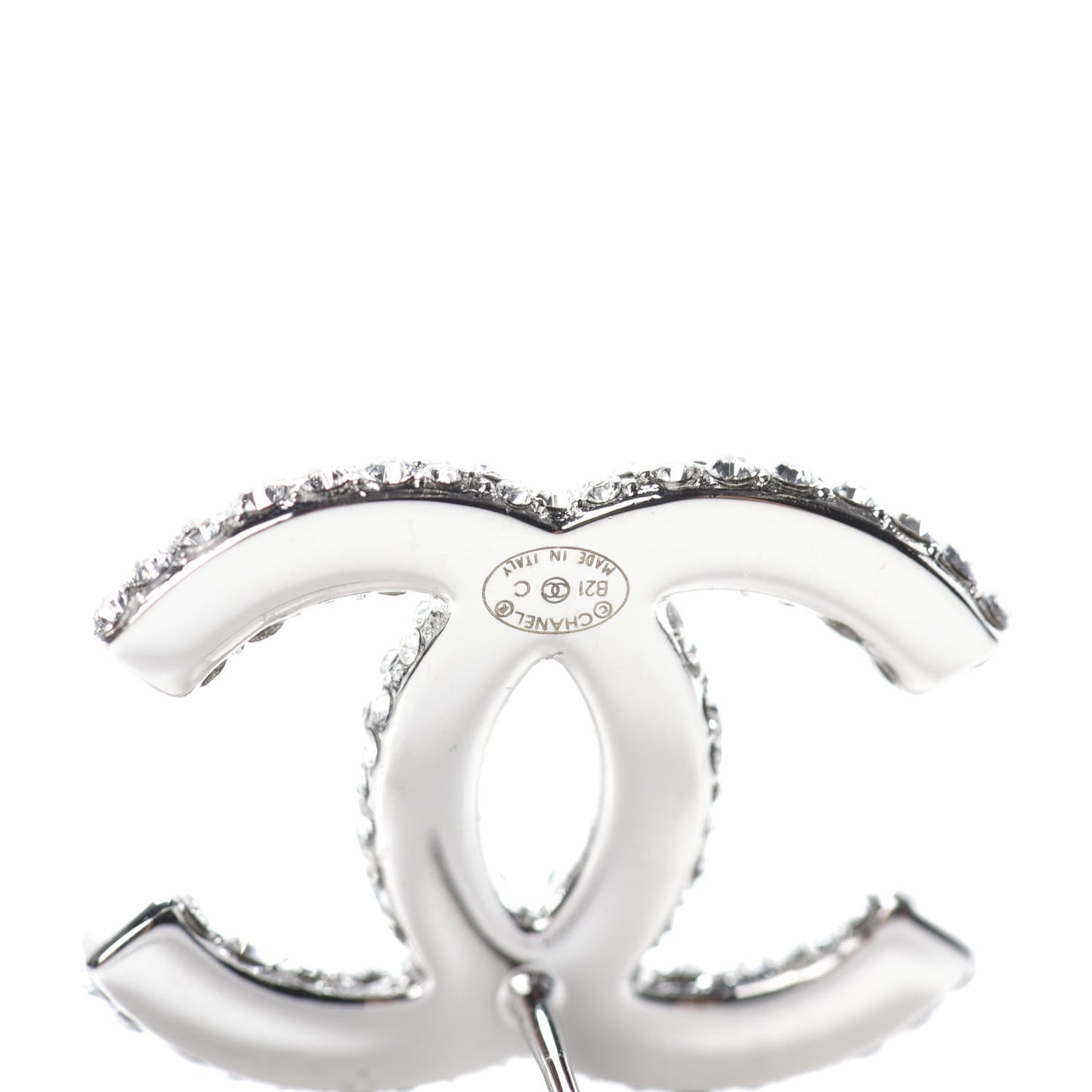 Crystal CC Earrings Silver