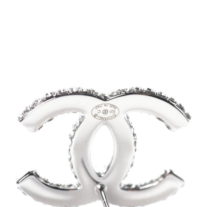Chanel Crystal CC Earrings Silver 4 of 4