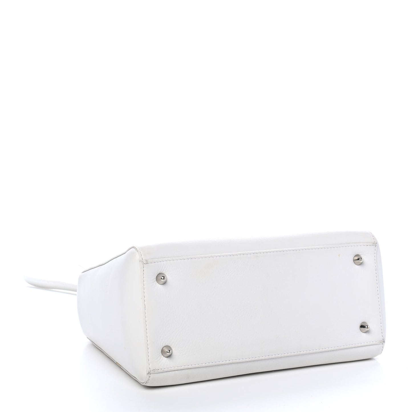 Grained Calfskin Medium Lady Dior White