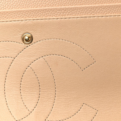 Chanel Caviar Quilted Jumbo Double Flap Beige 10 of 14