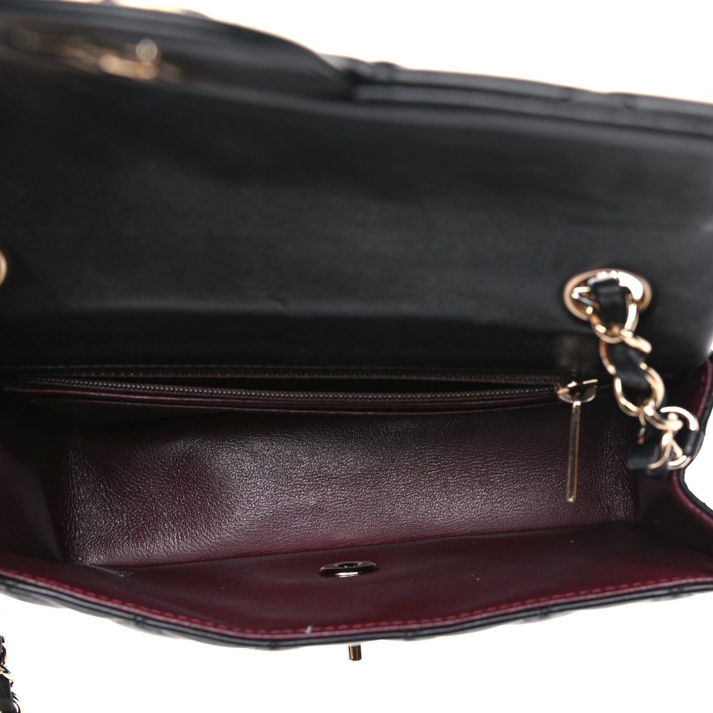 Lambskin Quilted Mini Rectangular Flap Black
