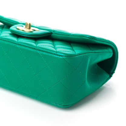 Chanel Iridescent Lambskin Quilted Mini Top Handle Rectangular Flap Green 7 of 11