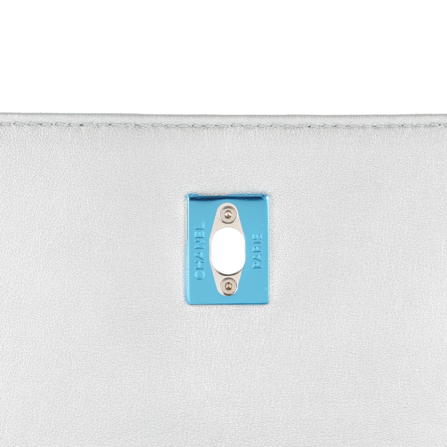 Metallic Calfskin Mini Propeller Flap Silver