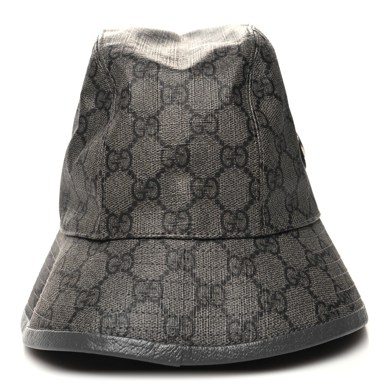 Gucci GG Supreme Monogram Textured Dollar Calfskin GG Blackie Fedora Hat S Grey Black Graphite 3 of 9