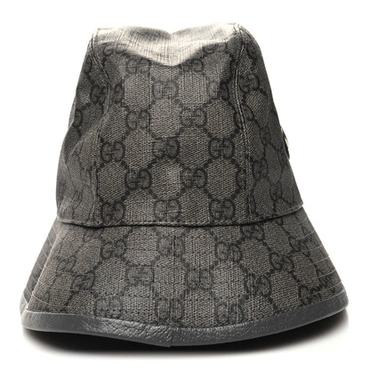 Gucci GG Supreme Monogram Textured Dollar Calfskin GG Blackie Fedora Hat S Grey Black Graphite 3 of 9