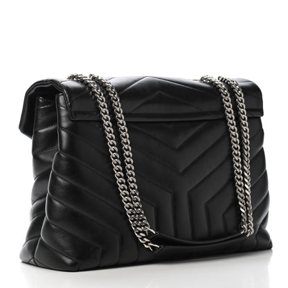 Saint Laurent Calfskin Y Quilted Monogram Medium Loulou Chain Satchel Black 2 of 4