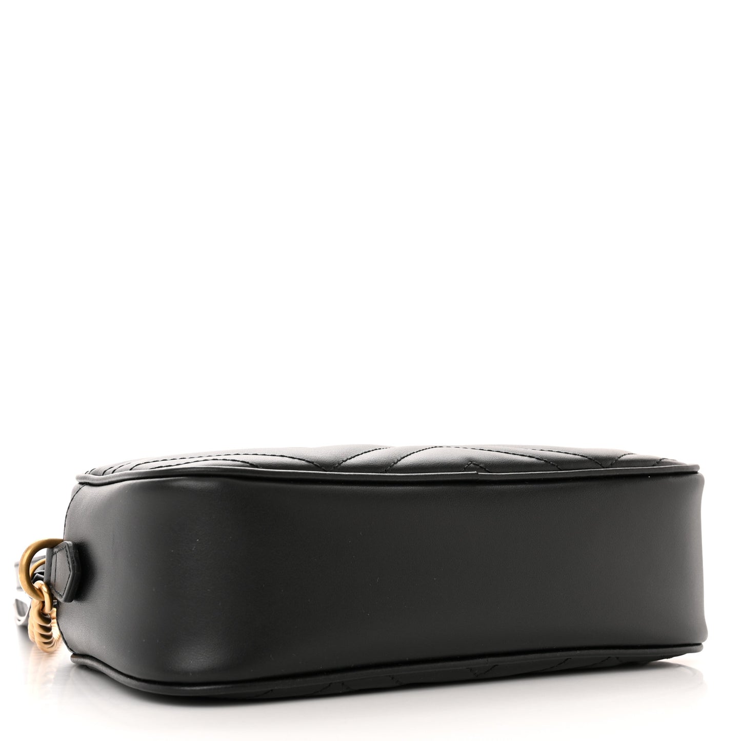 Calfskin Matelasse Small GG Marmont Chain Shoulder Bag Black