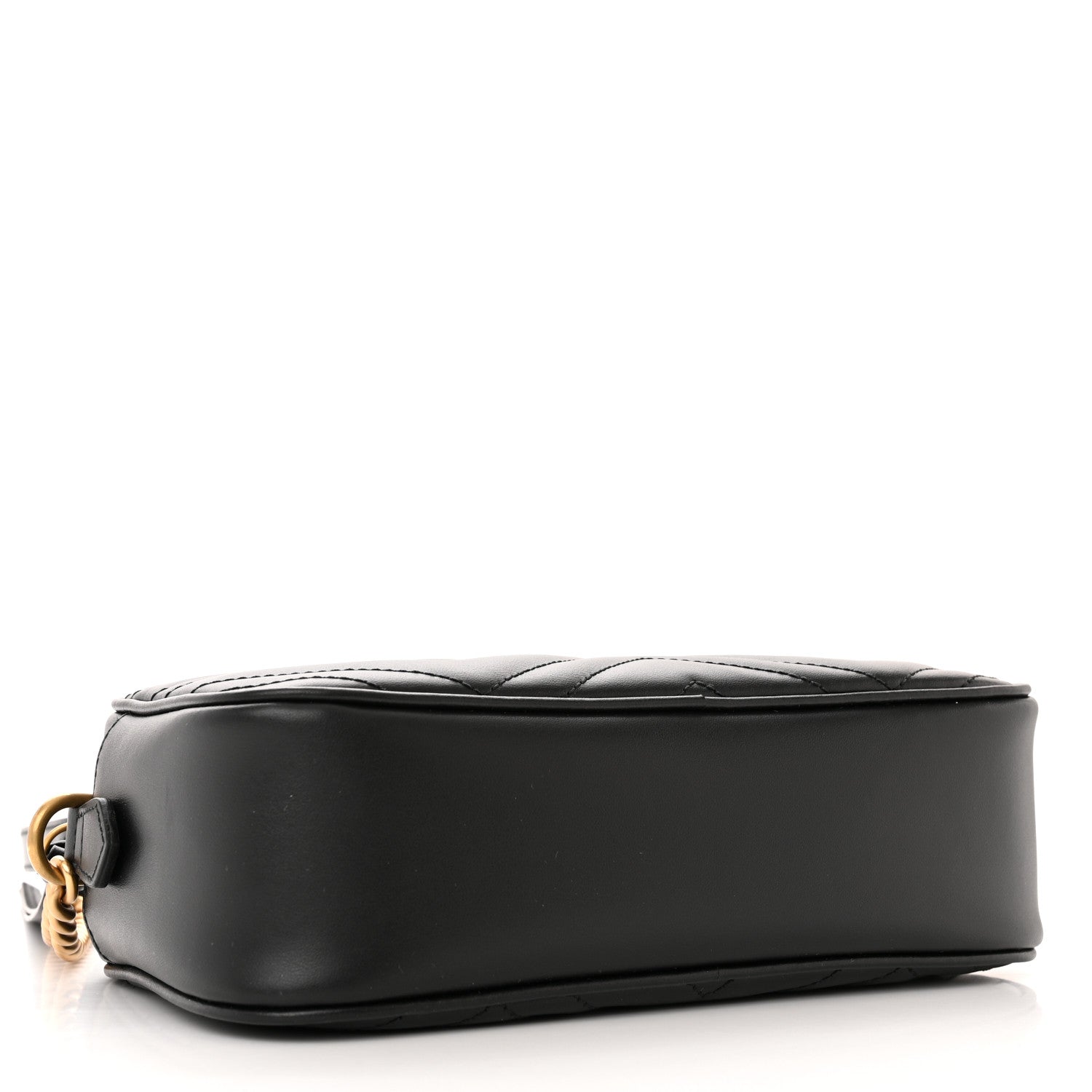 Gucci Calfskin Matelasse Small GG Marmont Chain Shoulder Bag Black 4 of 12