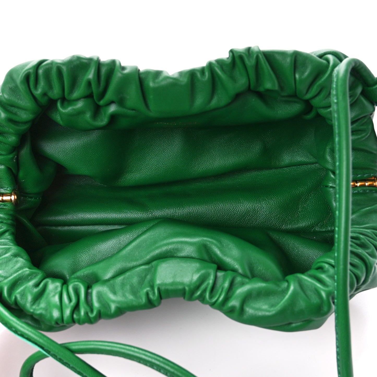 Lambskin Mini Cloud Clutch Green