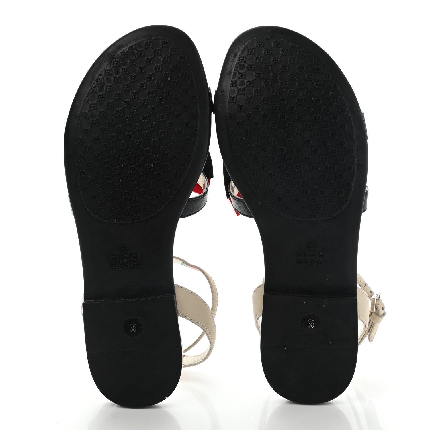 Gucci Calfskin Web Bow Children's Sandals 35 White 10 of 11