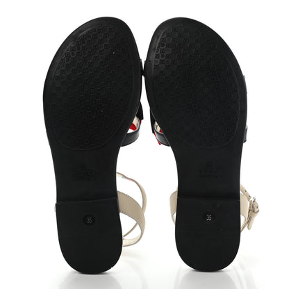 Gucci Calfskin Web Bow Children's Sandals 35 White 10 of 11
