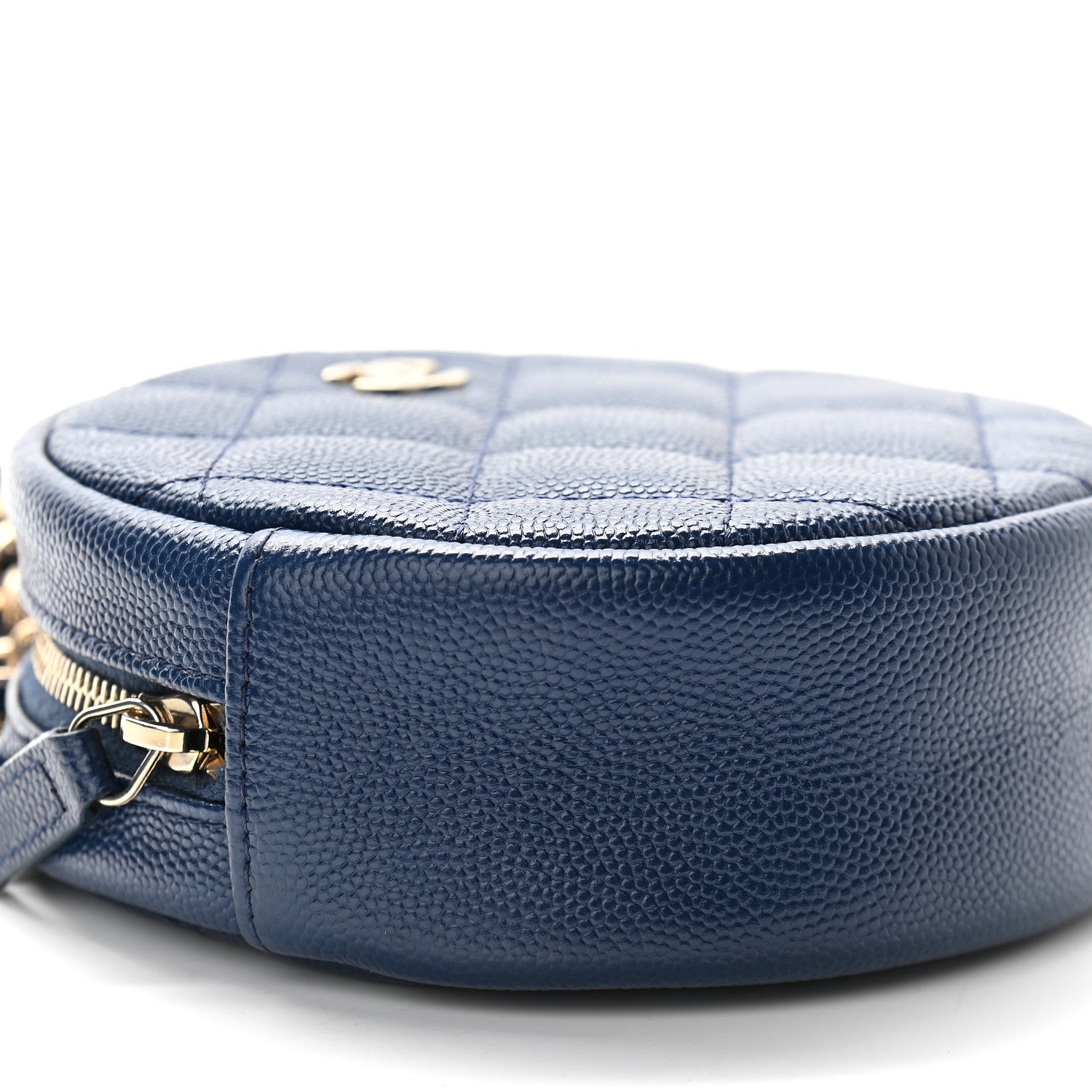 Chanel Caviar Quilted Round Clutch With Chain Navy 8 of 9