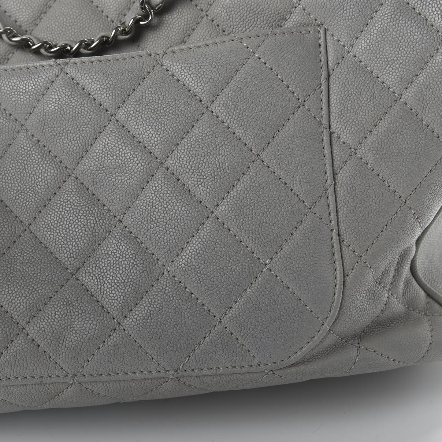 Caviar Quilted Large Urban Companion Top Handle Shopping Tote Grey
