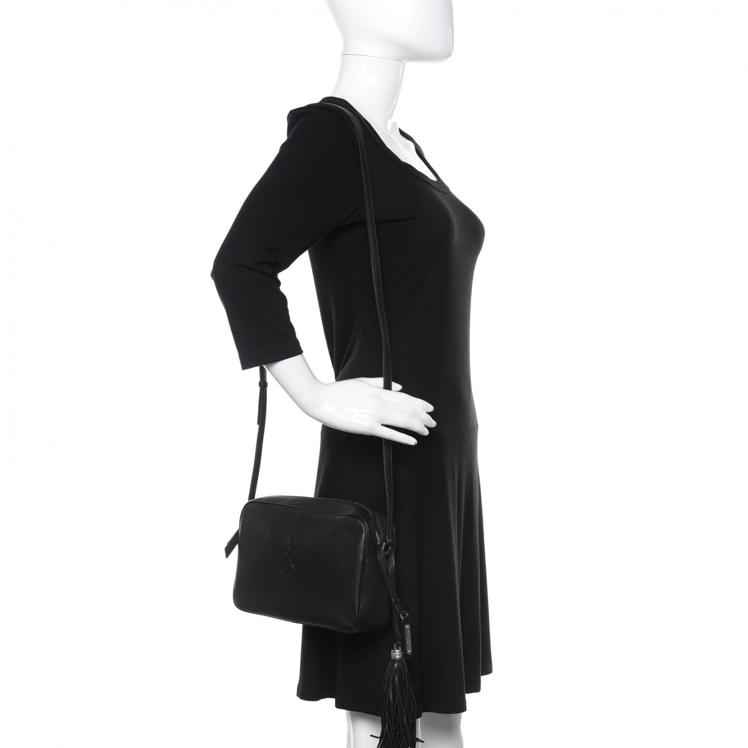 Saint Laurent Lambskin Monogram Small Lou Camera Bag Black 2 of 10