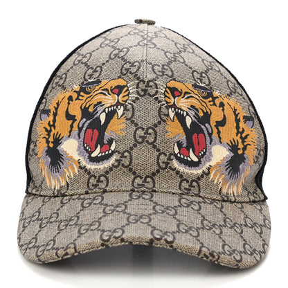 Gucci GG Supreme Monogram Tiger Print Baseball Hat 59 Beige 3 of 7