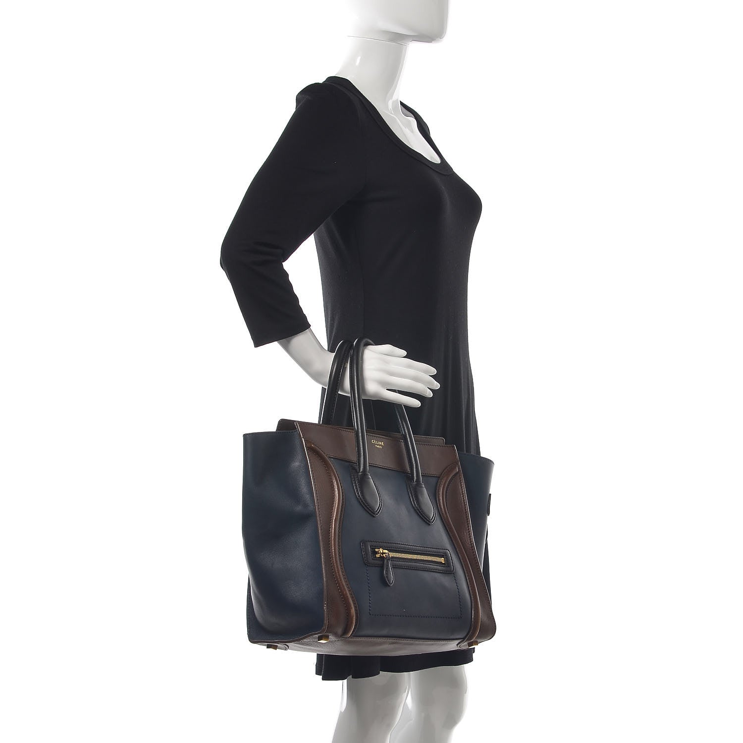 Celine Smooth Calfskin Mini Tri-Color Luggage Navy 2 of 21
