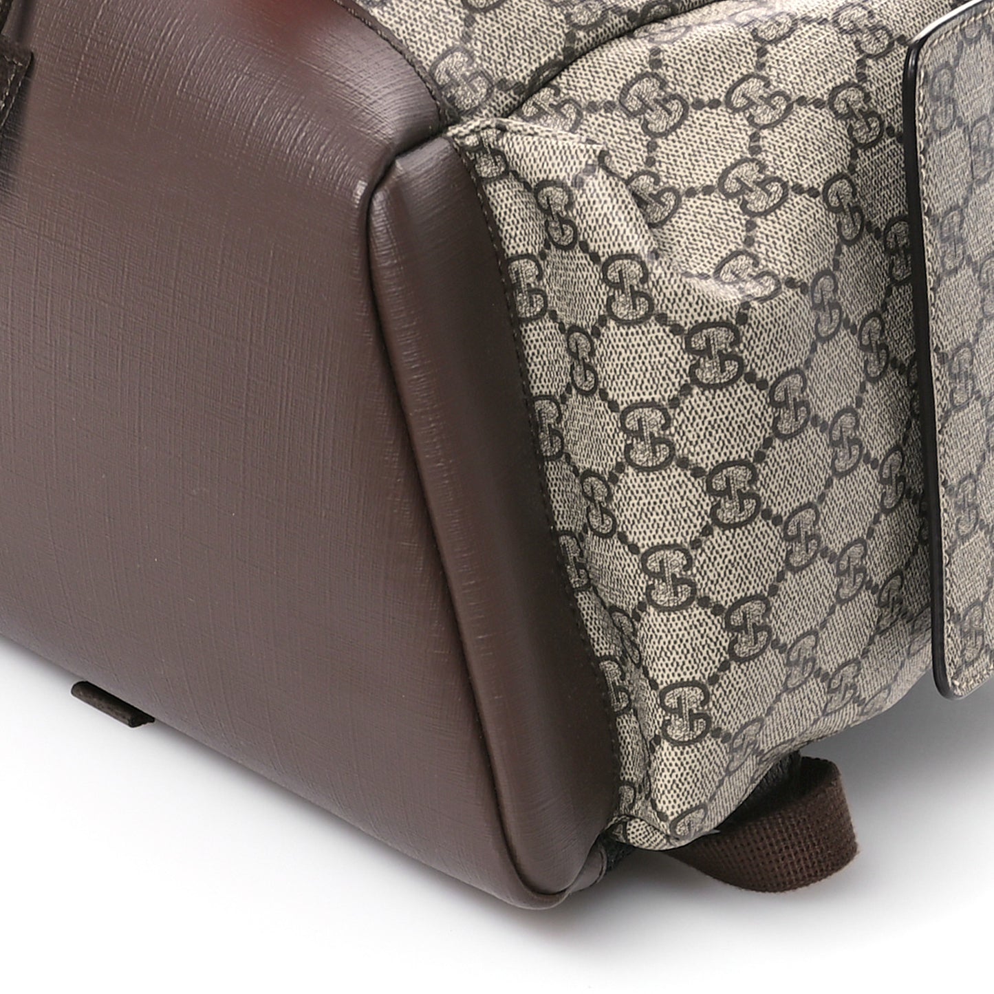 GG Supreme Monogram Medium Ophidia Double Buckle Backpack Beige Ebony Neon Orange