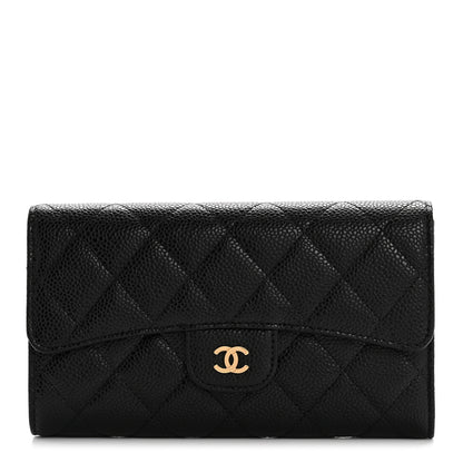 Chanel Caviar Quilted Large Flap Wallet Black 1 of 11