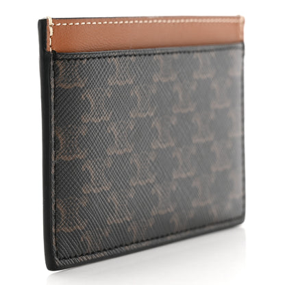 Celine Triomphe Canvas Card Holder Tan 3 of 9