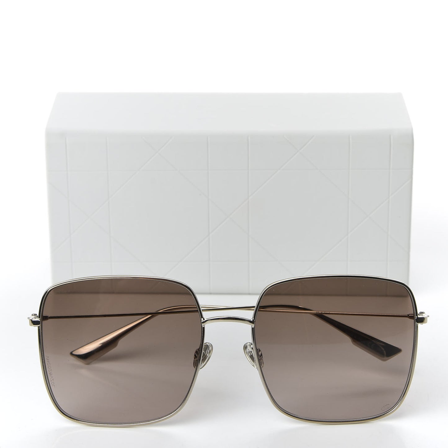 Metal Stellaire 1 Square Sunglasses Brown Silver