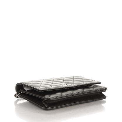 Chanel Lambskin Quilted Wallet On Chain WOC Black 4 of 8