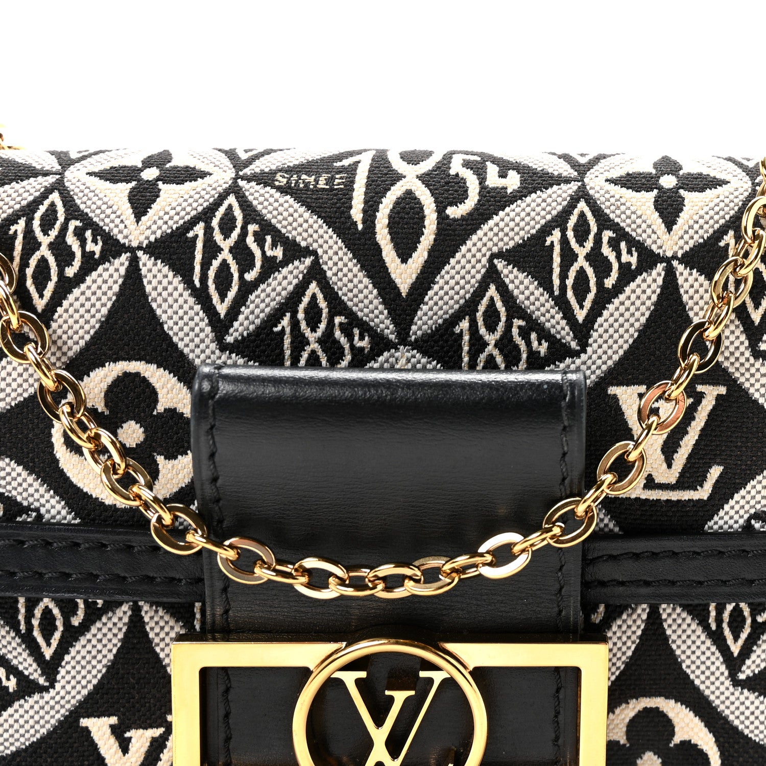 Louis Vuitton Jacquard Since 1854 Dauphine Chain Wallet Grey 7 of 10