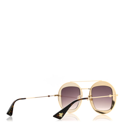Gucci Round Frame Sylvie Web Sunglasses GG0105S Gold 4 of 6