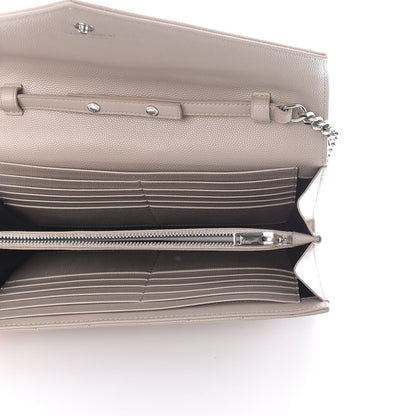 Saint Laurent Grain De Poudre Matelasse Chevron Monogram Chain Wallet Rose Poudre 5 of 18