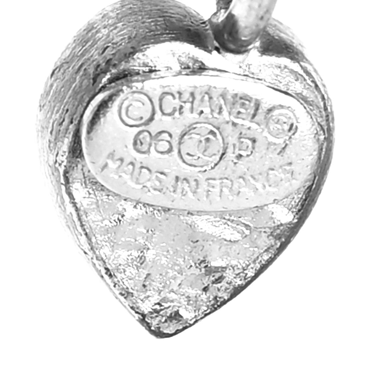 Crystal Mini Heart CC Necklace Silver
