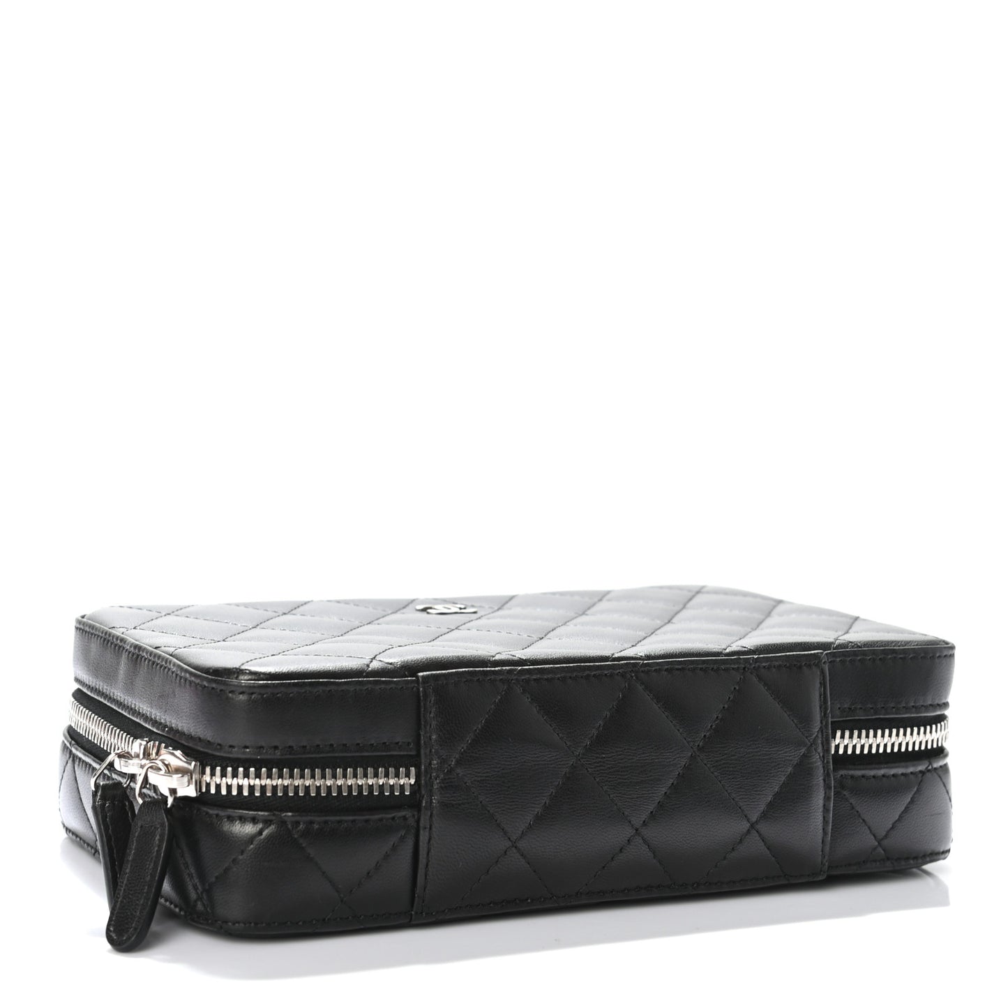 Lambskin Quilted Jewelry Case Black