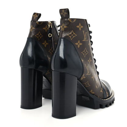 Louis Vuitton Patent Calfskin Monogram Star Trail Ankle Boots 40 Black 4 of 7