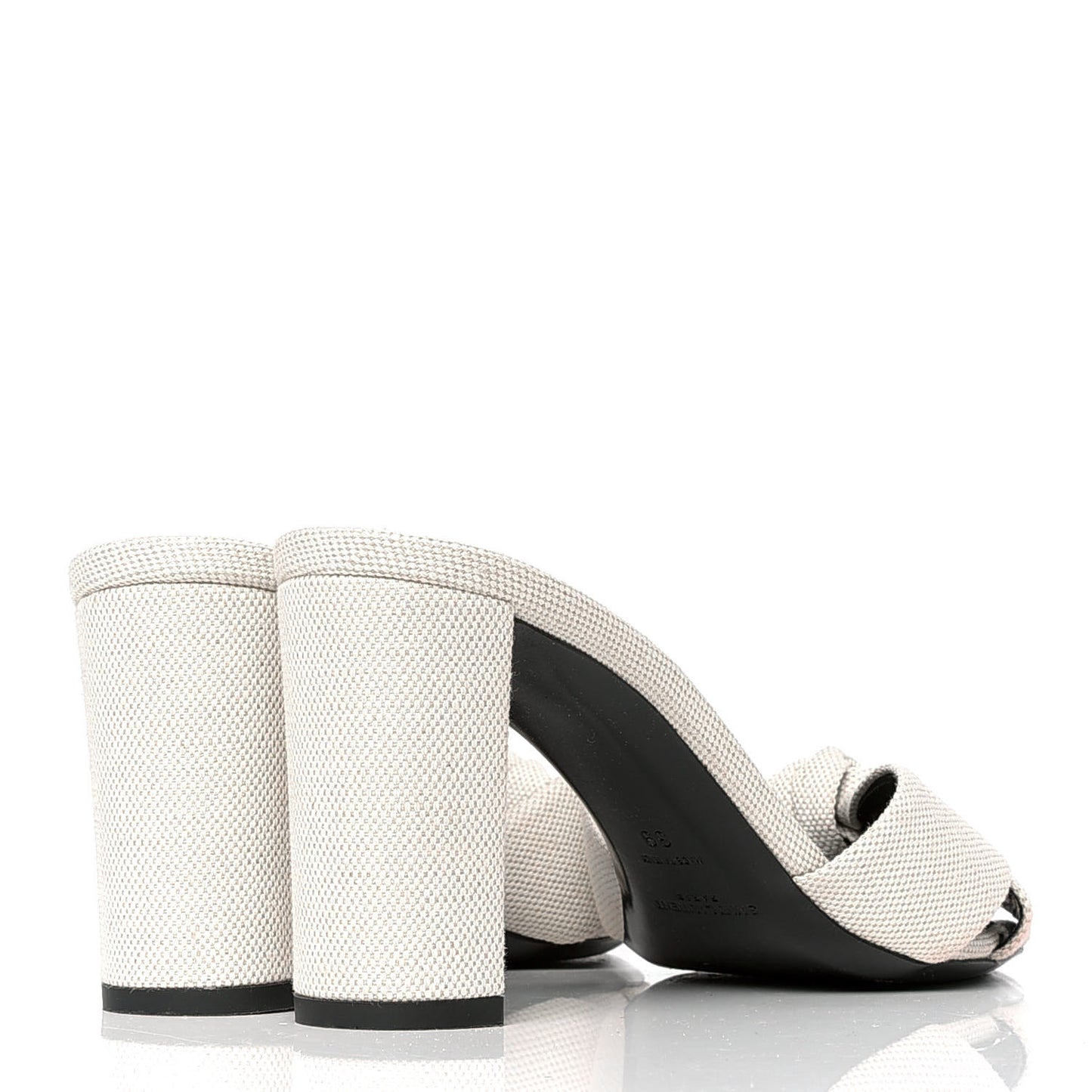 Canvas Bianca Mules 39 Pearl