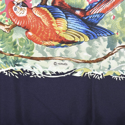 Hermes Silk Mousseline Equateur Shawl 140 Caban Rose Vif 3 of 4