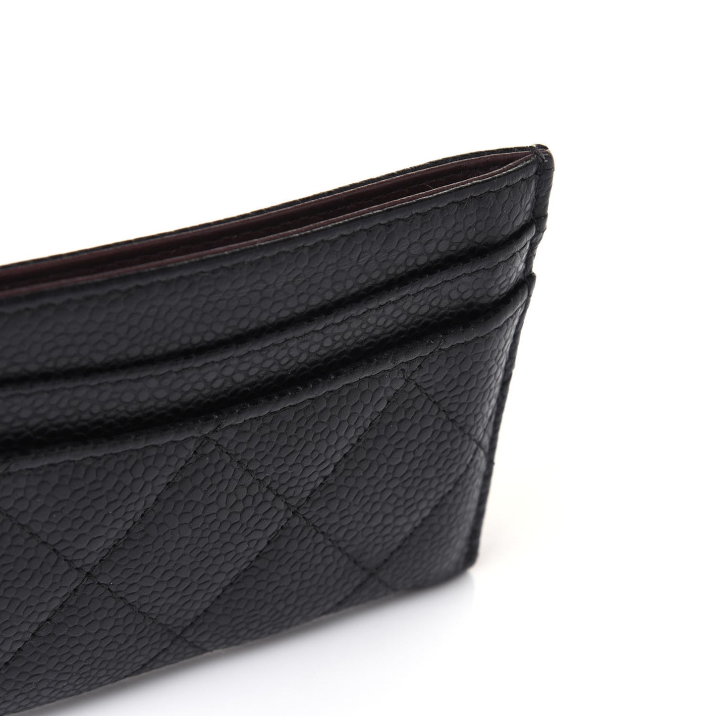 Caviar Quilted Card Holder Black