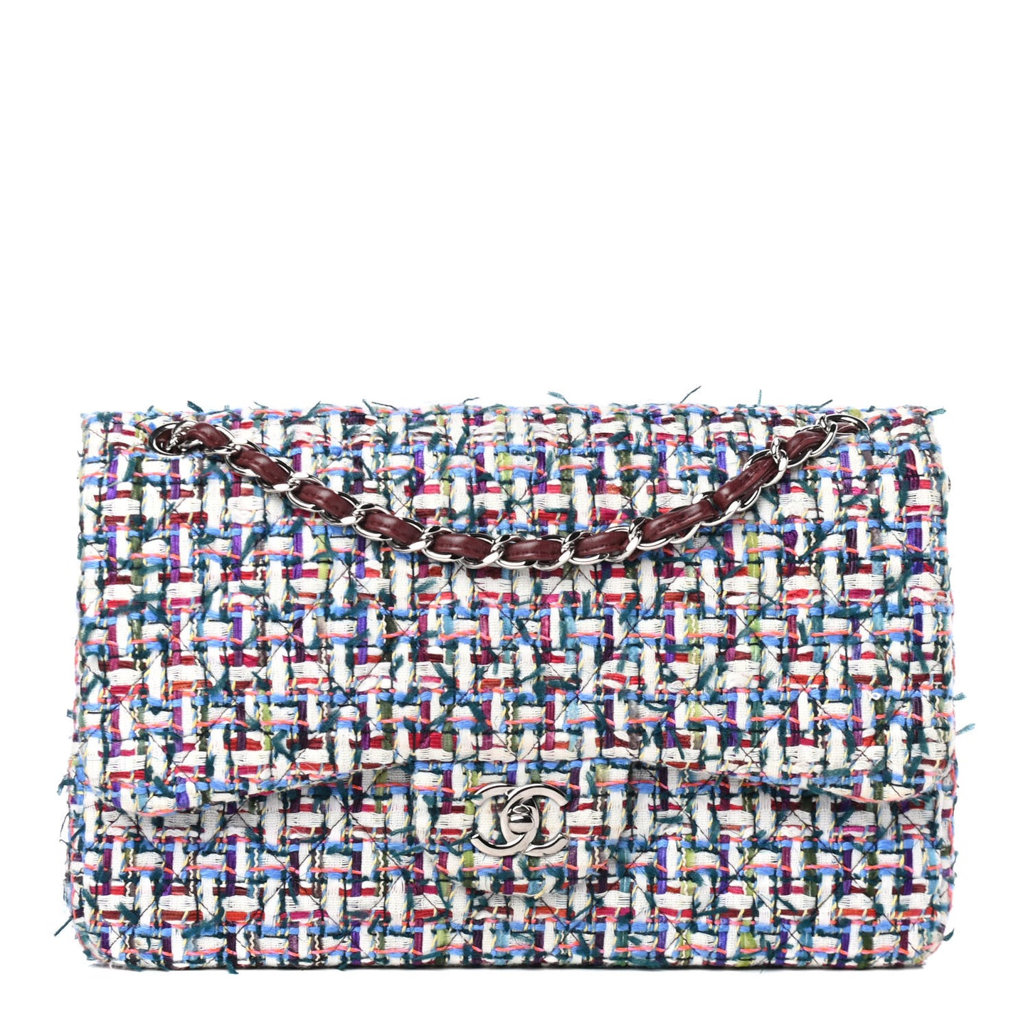Tweed Quilted Jumbo Double Flap Multicolor