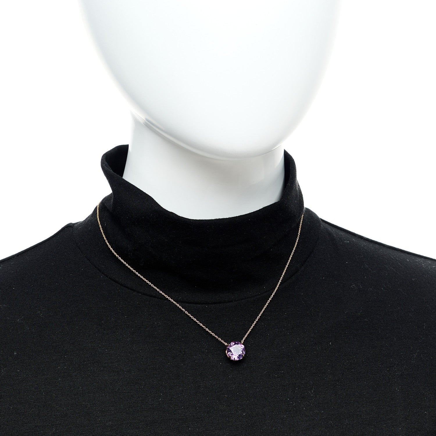 Tiffany 18K Rose Gold Amethyst Sparklers Octagonal Pendant Necklace 2 of 5