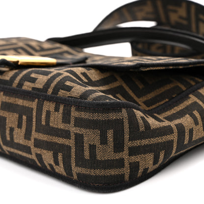 Fendi Fabric Jacquard FF 1974 Medium Baguette Tobacco Moro Black 9 of 10