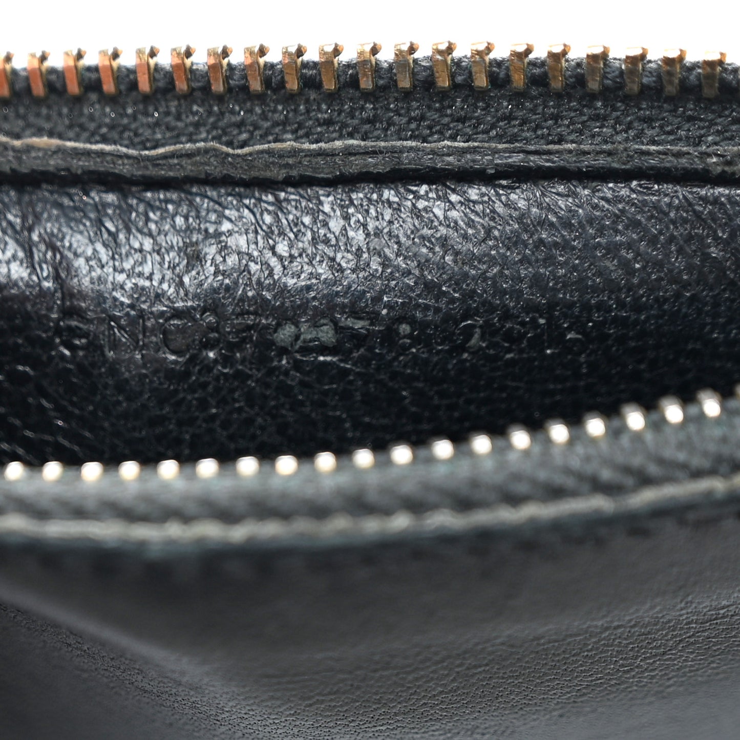 Calfskin 5 Fragments Zip Pouch Card Holder Black