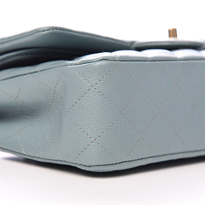 Chanel Iridescent Caviar Quilted Medium Double Flap Light Blue 8 of 11