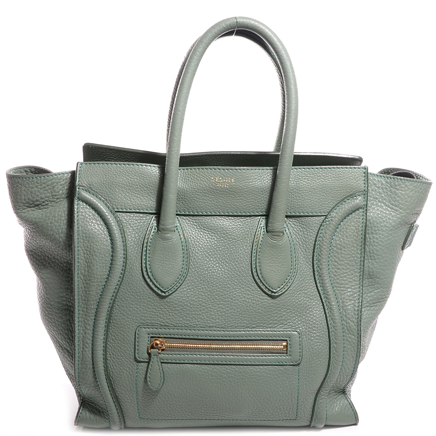 Celine Pebbled Leather Mini Luggage Almond 1 of 10