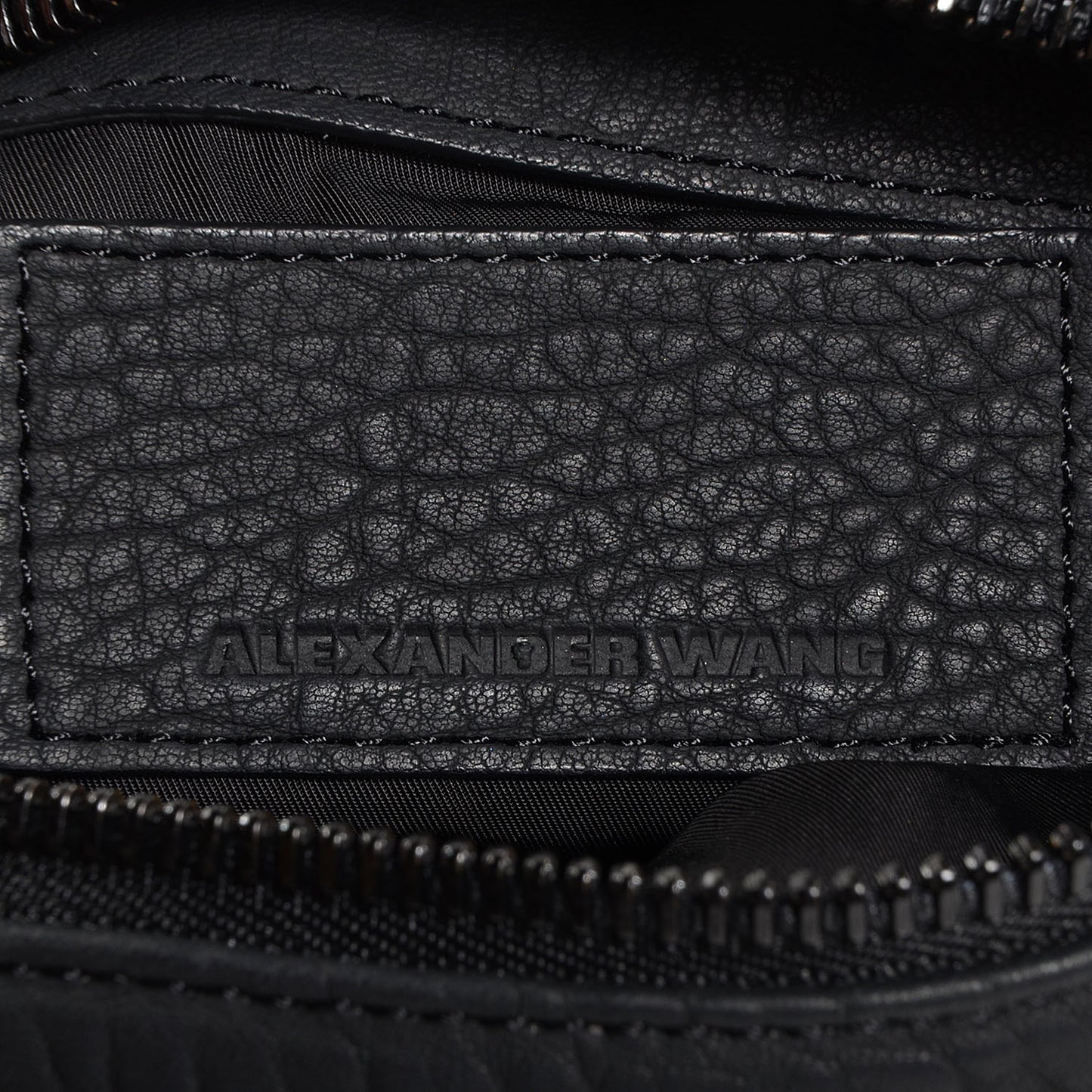 Pebbled Lambskin Rocco Duffel Matte Black w Iridescent Hardware