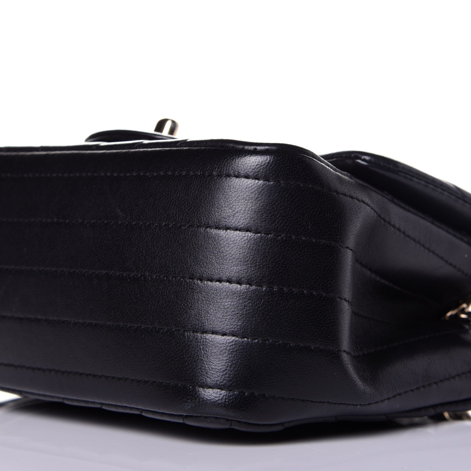 Chanel Lambskin Chevron Quilted Mini Square Flap Black 9 of 10