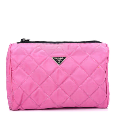 Prada Tessuto Nylon Quilted Necessaire Pouch Begonia 1 of 6
