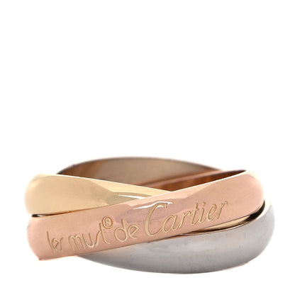 Cartier 18K Pink Yellow White Gold Classic Les Must De Cartier Trinity Ring 50 5.25 1 of 4