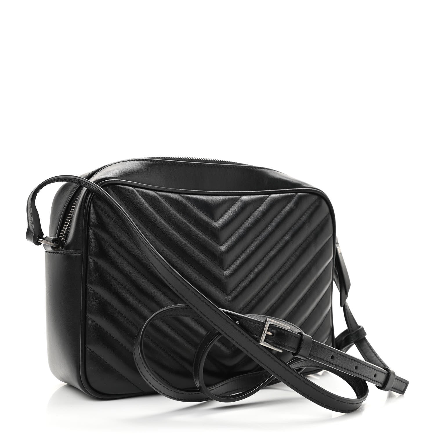 Saint Laurent Calfskin Matelasse Monogram Lou Camera Bag Black 3 of 8