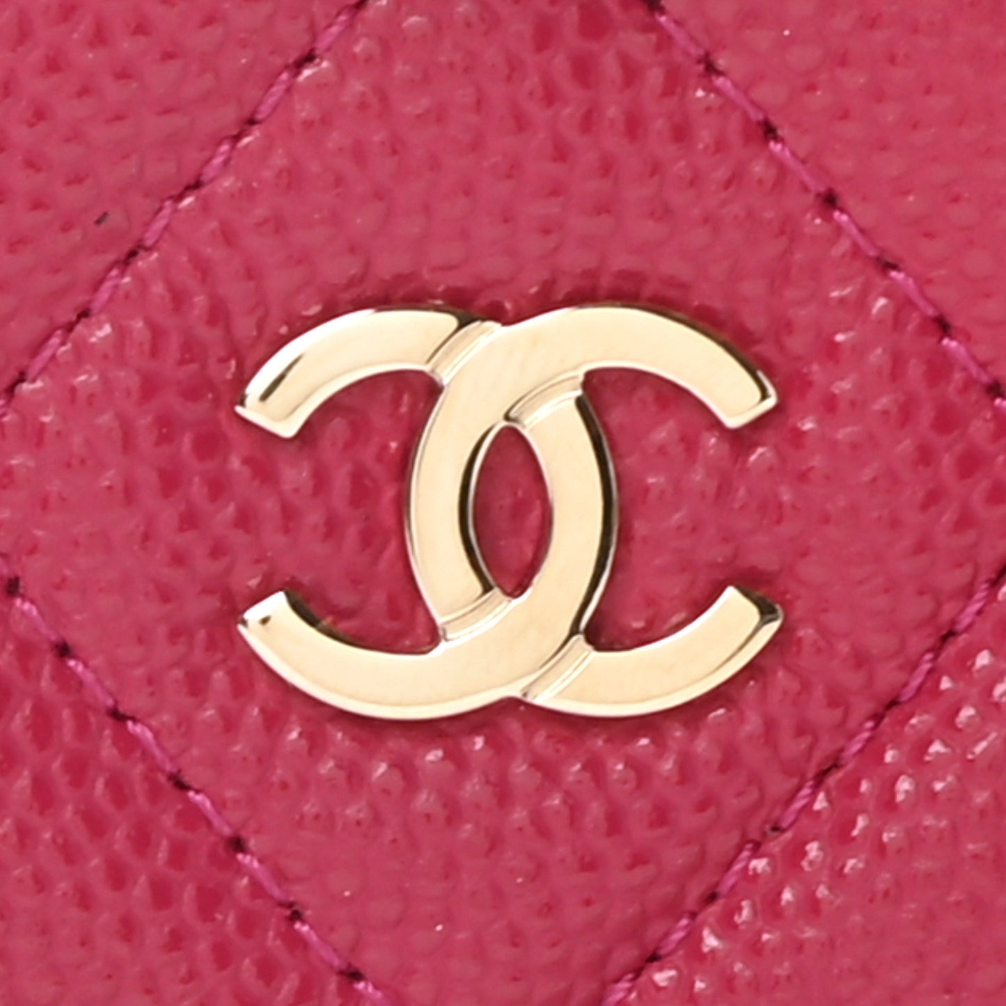 Caviar Quilted Wallet On Chain WOC Fuchsia