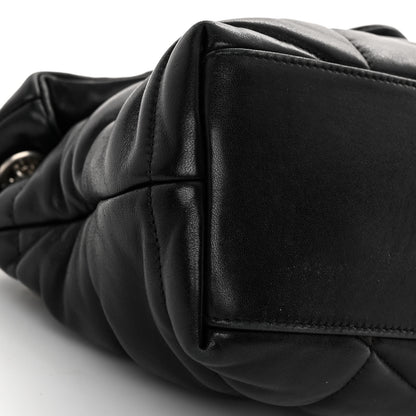 Saint Laurent Lambskin Quilted Small Loulou Puffer Monogram Chain Satchel Black 8 of 9