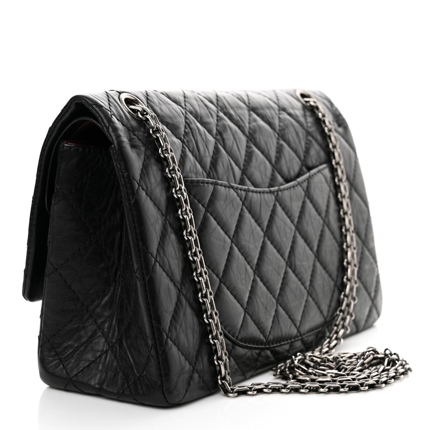 Aged Calfskin Quilted 2.55 Reissue 226 Flap Black