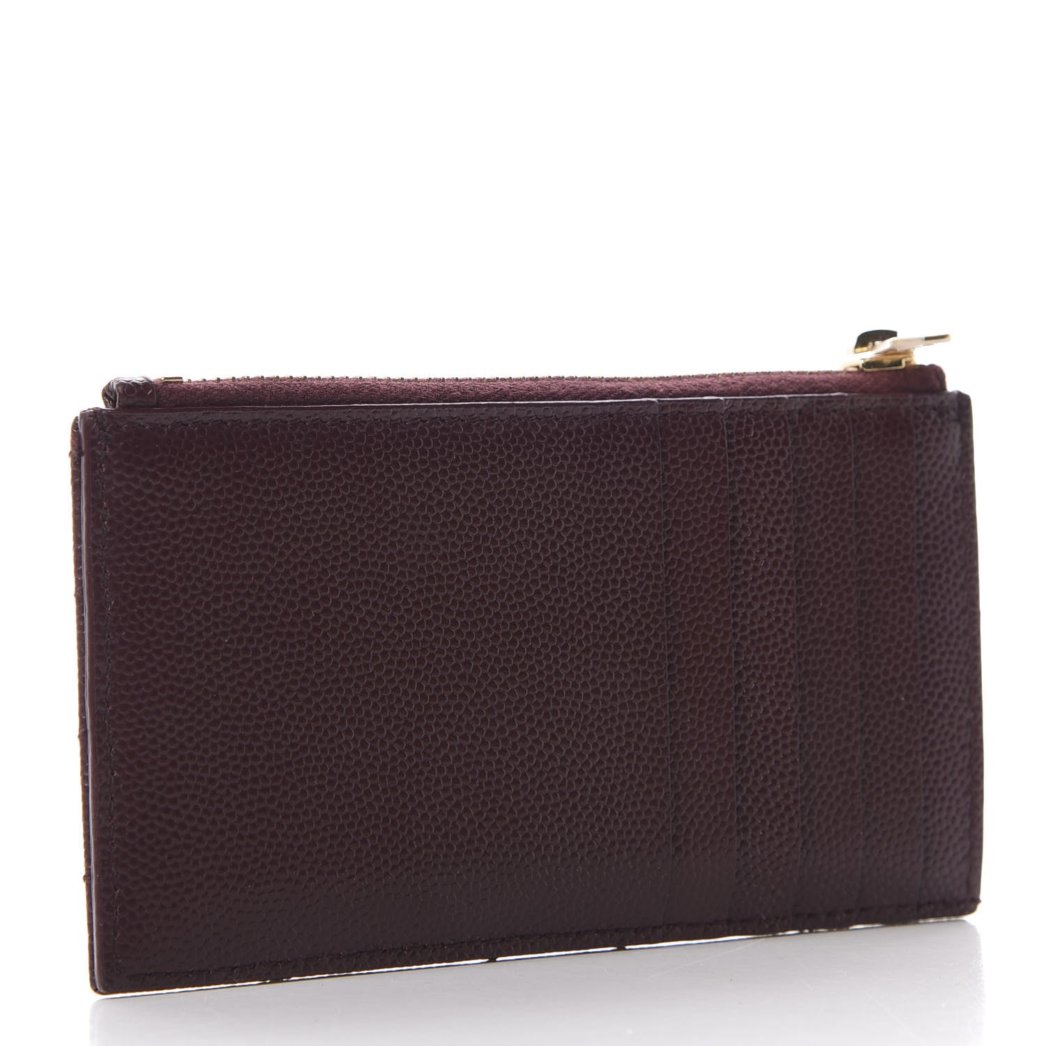 Saint Laurent Monogram Grain de Poudre 5 Fragments Zip Pouch Card Holder Rouge Legion 3 of 11